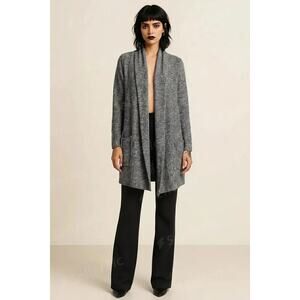 Babaton Grey Wool & Cashmere Open Cardigan Sweater Small